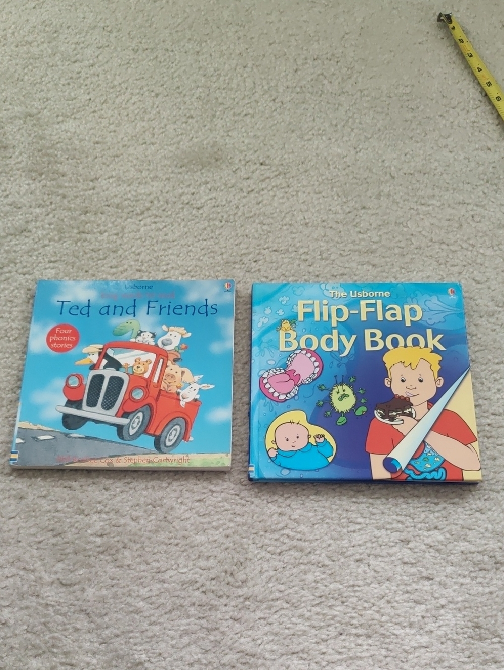 Lot Of 2 Usborne Flip-Flap Body and Ted and Friends Books Educational, Y2K Retro